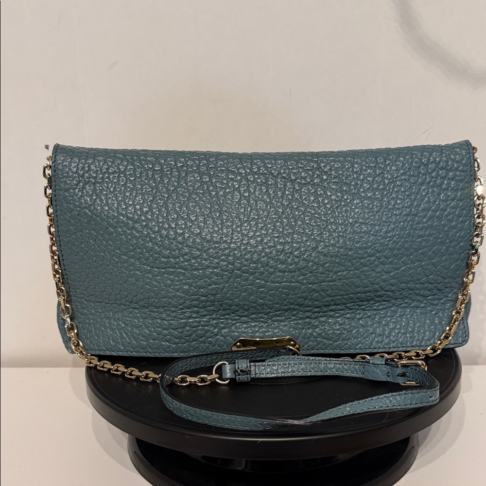 Burberry Textured Blue Leather Clutch - Picture 3 of 11